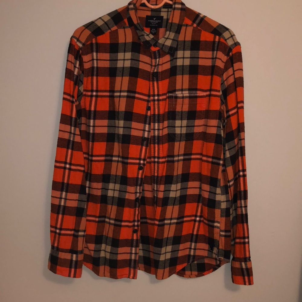 Orange American eagle flannel